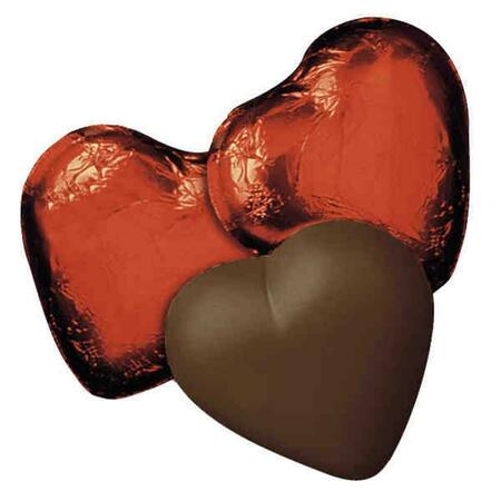 CHOCOLATE CHOCOLATE Dark Chocolate Hearts in Red Foil - Pack of 50 310125